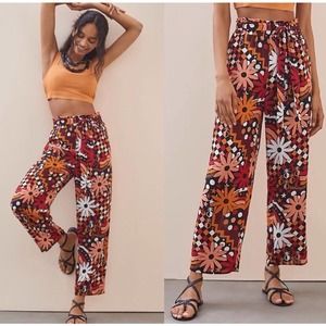 Anthropologie Farm Rio Daisy Wide-Leg Pants